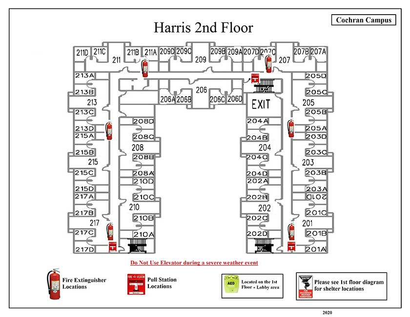 Harris Hall 2nd Safety Diagram